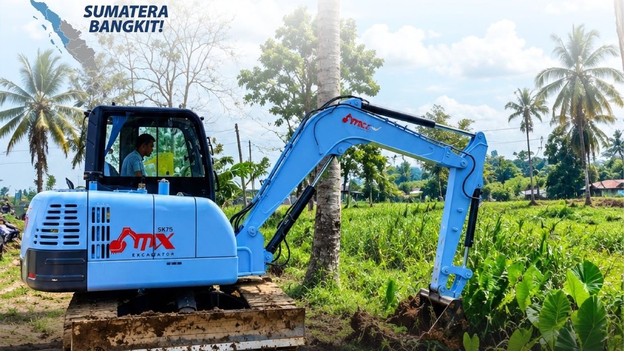 66 Alat Berat Dikerahkan untuk Pulihkan Sawah dan Tambak Pascabencana Pidie Jaya