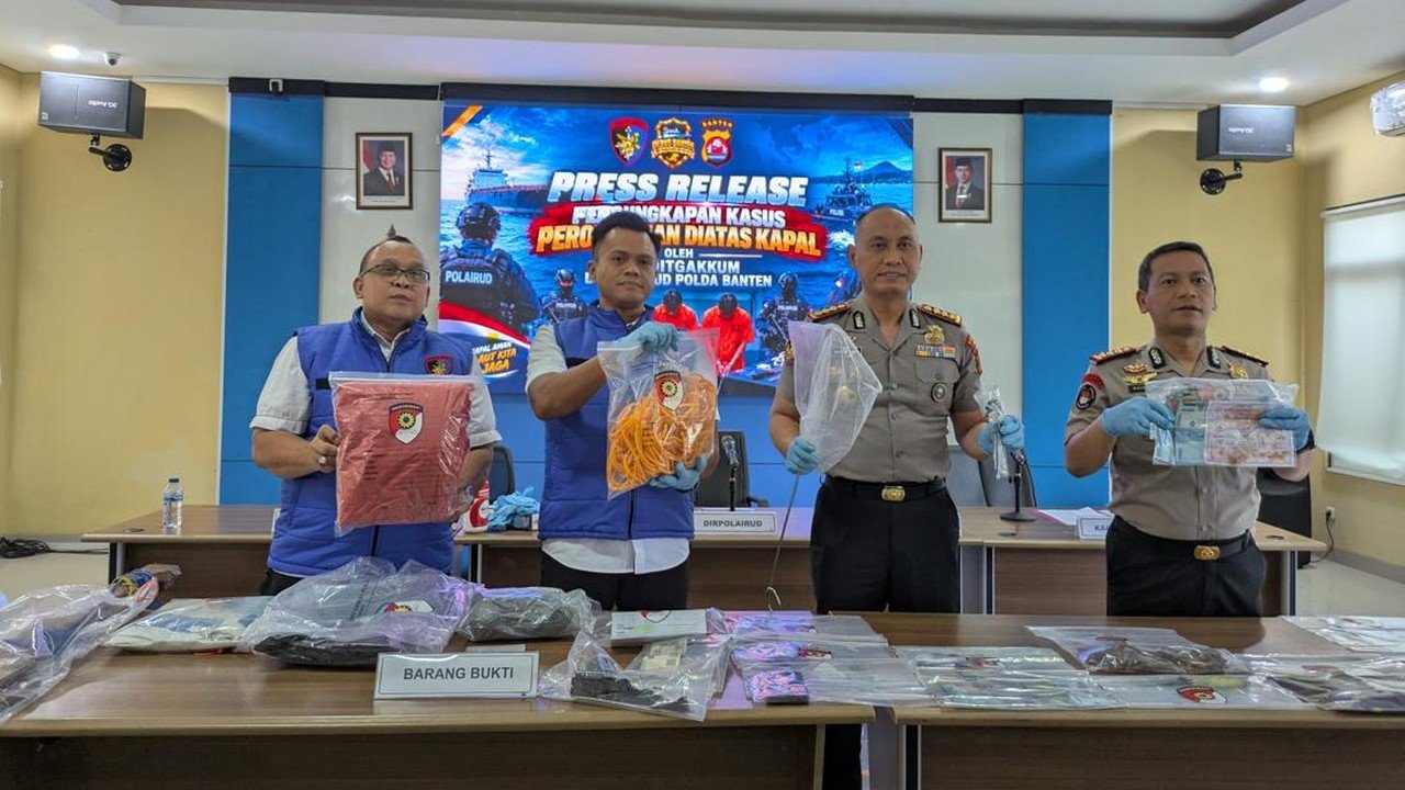 Dua Perompak Kapal Diringkus di Perairan Banten, Sasar Suku Cadang Bernilai Ratusan Juta