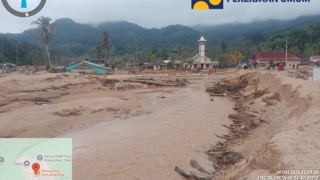 Kementerian PU Tingkatkan Tanggul Sungai Tapanuli Tengah Pasca Banjir
