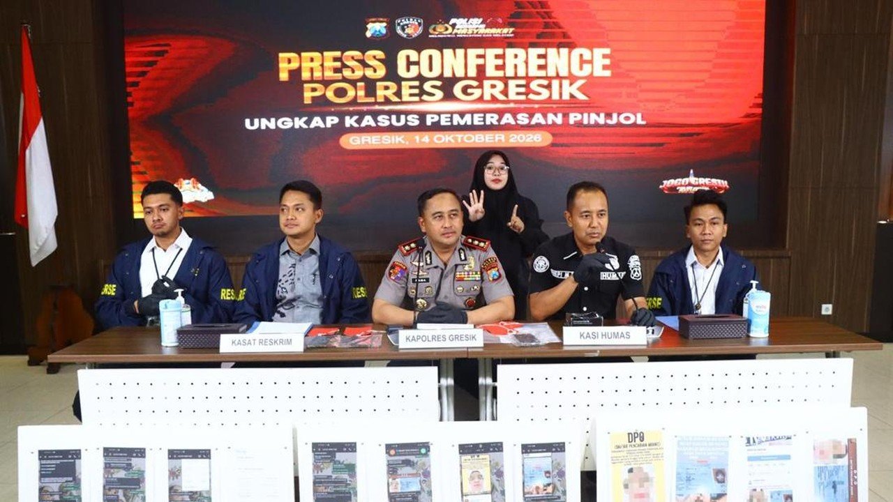 Polres Gresik Tangkap Pelaku Pemerasan DC Pinjol Fiktif