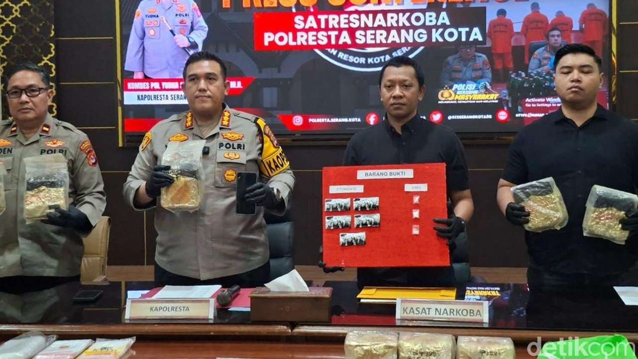 Polresta Serang Kota Sita 8,8 Kg Sabu dari Jaringan Narkoba Malaysia