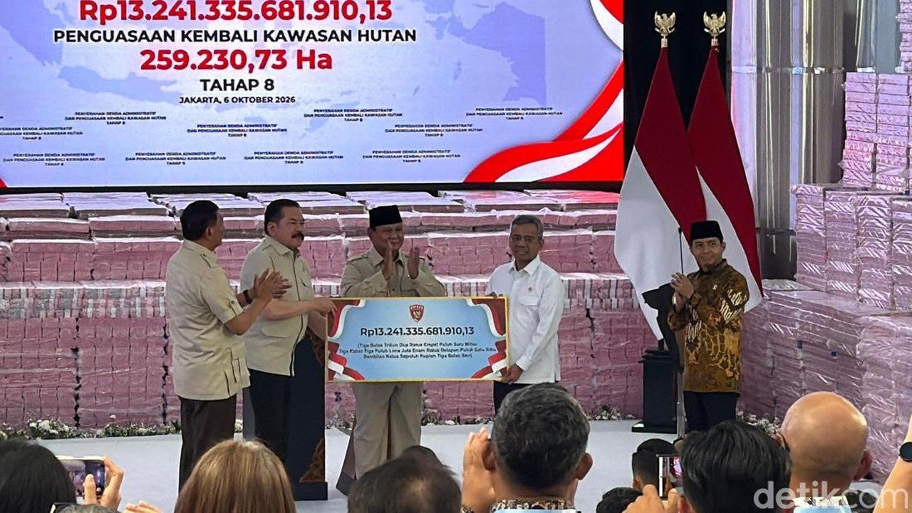 Prabowo Terima Uang Rp 13,24 Triliun dari Penertiban Kawasan Hutan